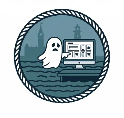 Ghost worried by computer screen
